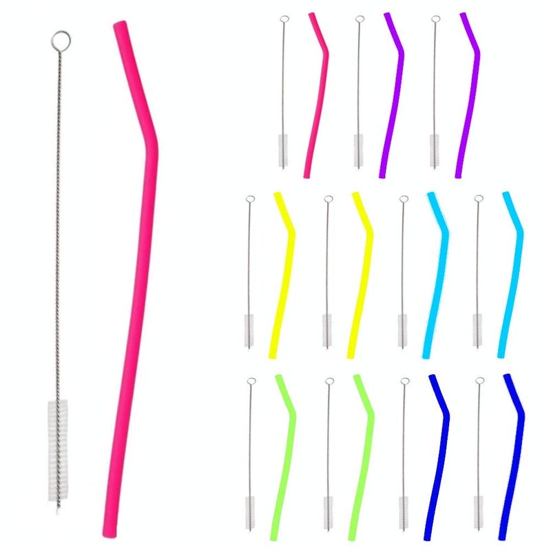 Traytastic! 48 Bulk Silicone Straws - Individually Wrapped Reusable Straws with Cleaning Brush | Safe Flexible Eco-Friendly - Image 1